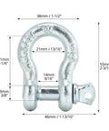 Beefy Five Sixteenth Inch Anchor Shackle Set With Alloy Screw Pin Forged Carbon Steel Ten Pack D Ring Shackles Three Quarter Ton Working Load Limit For Lifting And Rigging, 5/16 in shackle with dimensions