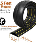 Heavy Duty Floor Cable Cover With Three Channels For Wires On The Floor Outdoor Cord Hider and Floor Protector, 6.5 feet long