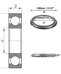 Technical diagram of 105X130X13 mm Deep Groove Ball Bearing P5 Open Type Lubricated Wheel Bearing dimensions