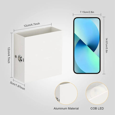 Dimensions and materials of Rechargeable Battery Powered Touch Wall Sconce Set Of 2 White Small Up And Down Wall Lights Indoor Dimmable Cool White USB Rechargeable Tap Dimmer For Living Room And Bedroom