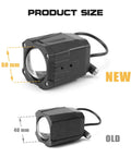 Comparison of new 60mm and old 40mm lights from Whipless Led Whip Lights Kit With Rocker Switch Dual Control And Adjustable Mounts