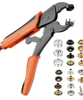 All In One Heavy Duty Snap Fastener Tool Kit with 100 sets of canvas snaps in silver, black, bronze, gold for boat covers