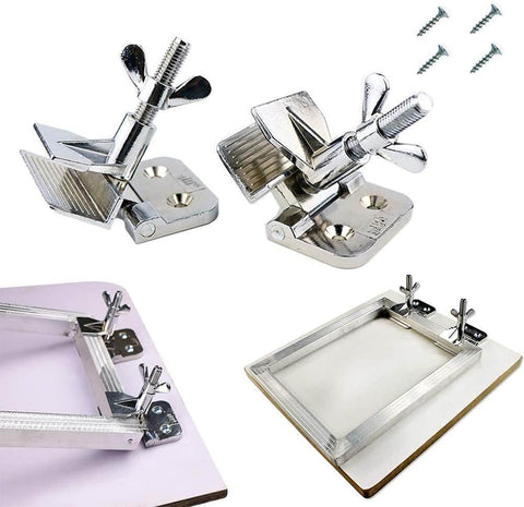 Two Pack Butterfly Frame Hinge Clamp Set For Screen Printing Heavy Duty Zinc Alloy DIY Hobby Tool With Screws