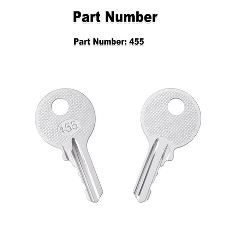 8 Pack 455 Ignition Keys With Key Wire, Built Tough Brass Or Zinc Alloy Core, Nickel Or Chrome Plated Finish, Corrosion Resistant Replacement Keys For 455 Vehicles, Easy Install And Long Lasting Quality, part number 455