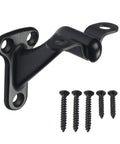 3 Pack 3 Inch Beefy Heavy Duty Handrail Brackets Matte Black For Stair Railing Easy Diy Install Zinc Alloy Construction Secures Wooden Handrails To Wall Supports Up To 250 Lbs, includes screws