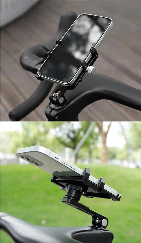 Adjustable Aluminum Alloy Bike Stem Phone Mount For Handlebar Secure Cellphone Holder With Bottom Bracket on handlebars
