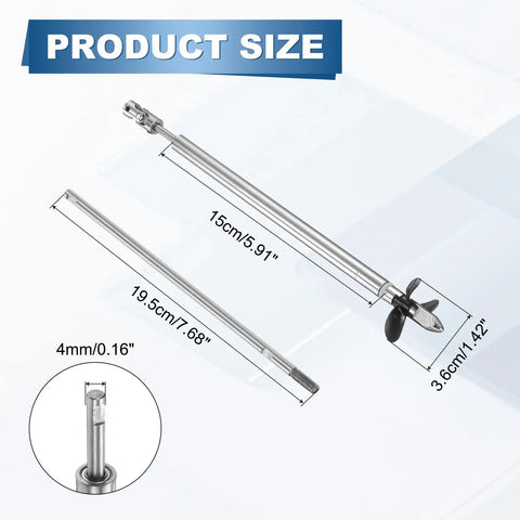 Beefed Up RC Boat Drive Shaft Kit With Three Propellers and Coupling Joint for DIY Power Upgrade 19.5 cm Shaft 15 cm Sleeve