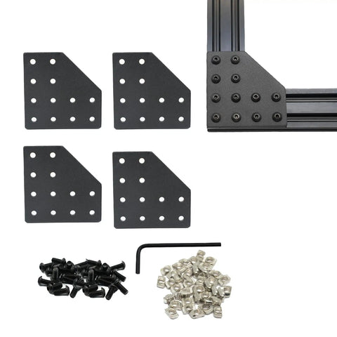 Four Sets 2040 Aluminum Extrusion Corner Brackets L Shape 12 Hole Connectors For 6mm T Slot Built Tough Heavy Duty Joint Plates Kit
