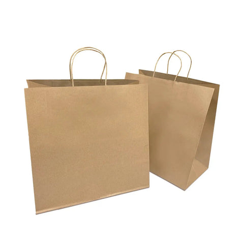 Kraft Paper Bags With Handles 250 Count Heavyweight 13x7x13 Inches For Gift Shopping Party Retail And Storage Reusable Eco Friendly