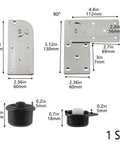 Slick 90 Degree Rotating Table Hinges Forged From Heavy Duty Cold Rolled Steel Swivel Bracket dimensions and components