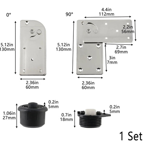 Slick 90 Degree Rotating Table Hinges Forged From Heavy Duty Cold Rolled Steel Swivel Bracket dimensions and components