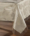 Crystal Clear Waterproof Tablecloth For Dining, Parties And Camping, No Mess Cleanup, 54x78 Inch PVC Rectangle Table Cover