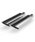 Two Pack 18 Inch Stainless Steel Exhaust Tips Weld On Universal For 2.5 Inch OD Tailpipes Inlet 2.5 Inch Outlet 4 Inch Fits Cars Trucks SUVs