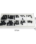 No Fuss Rock Solid Heavy Duty Carbide Insert Fixing Screw Set For CNC Lathe Tool Holders in a clear organizer, 50 pieces.