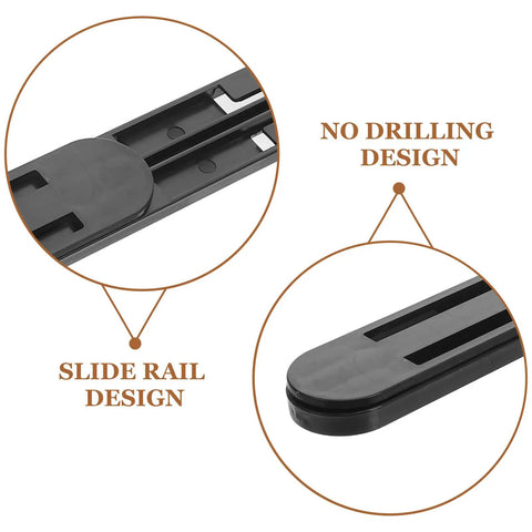 4 Pack Heavy Duty Drawer Slides 10.4 Inch Plastic Bottom Drawer Rails With Smooth Operation And Easy Install For Kitchen Cabinets And Bedroom Storage Boxes, no-drill slide rail close-up