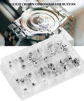 60Pcs Stainless Steel Watch Crown Set With Chrono Pushers And Lever Extenders For Watch Crown Repair Replacement