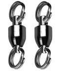 Saltwater Fishing Swivel Set With Stainless Steel Ball Bearing Connectors Beefy High Strength Swivels For Saltwater Tackle Corrosion Resistant Black Nickel Finish 25 Pcs 8 Lbs, black swivel pair