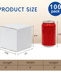 4x4x4 Inch Small Shipping Boxes 100 Pack White Corrugated Cardboard Boxes With Eco Friendly 3 Layer Construction next to soda can