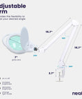 Dual Magnification 7 Inch LED Magnifying Lamp With Dimmable Light And Three Color Temperatures 3000K 4000K 6500K, 1.75X Plus 4X Zoom