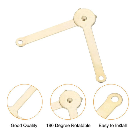 Four Pack Lid Support Hinges 4.5 By 0.79 Inches 180 Degree Folding Lift Stay Hinges Gold for cabinets, wooden boxes, wardrobes