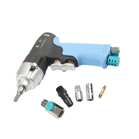 Heavy Duty Mini Air Impact Wrench 65Nm Torque 12000 Rpm With Variable Speed Control Lightweight Aluminum Body, accessories included.