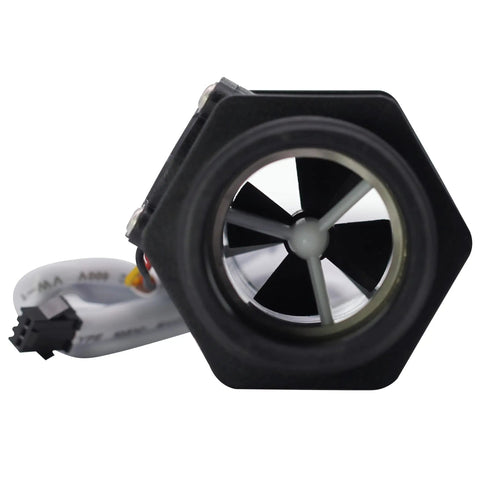 Front view of Go-To 1.5 Inch Water Flow Meter With Hall Effect Sensor Switch Pulse Output 10-150 LPM Waterproof Durable Flow Sensor.