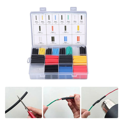 Get This Awesome Jeanoko Heat Shrink Tubing Kit With 580 Pieces In Assorted Sizes For Top Electrical Insulation And Wire Protection In Cool Colors Like Black Yellow Blue Red Green And Clear Perfect For Daily Maint. 580-piece heat shrink tubing kit in assorted colors, open case, for wire insulation and repair