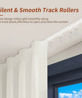 Flexible Bendable Ceiling Curtain Track Kit 9.8 Ft White With 26 Rollers 9 Brackets End Covers Hooks Drywall Anchors And Screws For Easy Install on ceiling curtain