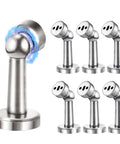 6 Pack Magnetic Door Stopper Stainless Steel Door Holder For Wall Or Floor Mounting With Screws Keeps Doors Open And Prevents Slams