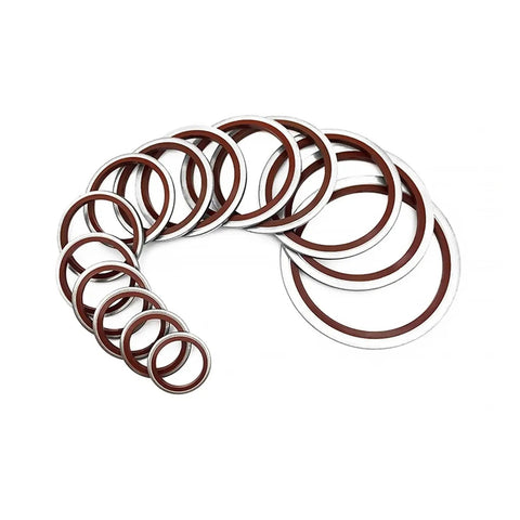 Bonded Seal Sealing Kit For Oil Drain Screws, 10 Piece Assortment Including M5 To M18 Washers And Rings, 304 FKM Material, ID10 Inner Diameter