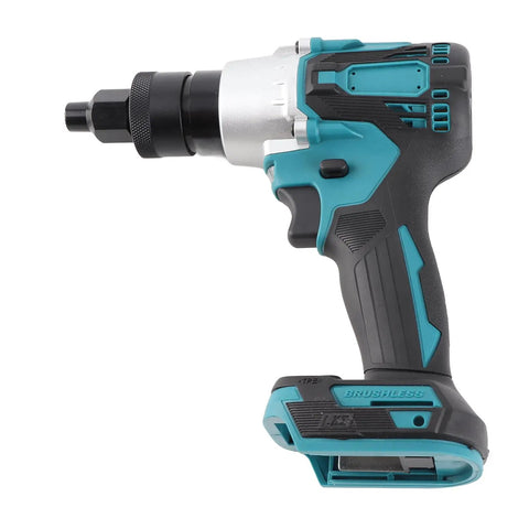 Powerful Brushless Electric Riveter With Anti Slip Handle And Led Light, Automatic Rivet Nut Machine Featuring Adjustable Speed And Interchangeable Heads For Heavy Duty Metal Tasks That Get The Job Done Right, side view