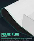 Close-up of frame plug on 24 Inch Tile Trowel With 2x5 Inch Square Notches For Large Tile Flooring, preventing mortar entry.