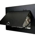 Slick Drywall Access Panel With a Quick Grab Ring Pull Handle for Plumbing Cleanouts and Electrical Boxes, black matte finish.