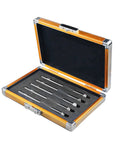 Five Pack Mohs Hardness Tester Kit 5 Through 9 With Durable Mineral Tips On Metal Rods, Pro Grade Hardness Pens For Jewelry Jade Glass Ceramic Tile And Concrete Testing in case
