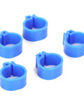 Close-up of 200 Pcs 10mm Pigeon Leg Clip Rings for Poultry Foot Identification Easy Install No Fuss Lightweight and Reusable Blue Set