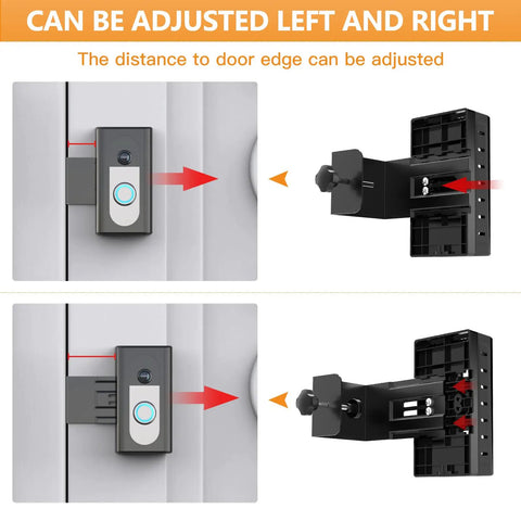 Diagram showing adjustable Anti-Theft Video Doorbell Mount For Most Video Doorbells Easy Install No-Drill Bracket