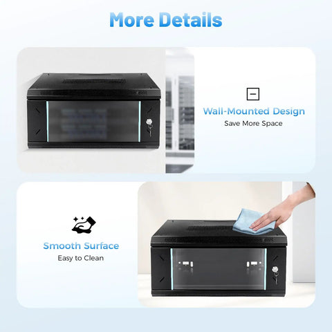 Tough As Nails 4U Wall Mount Server Rack Case built from heavy gauge steel shown in wall-mounted design for space-saving.