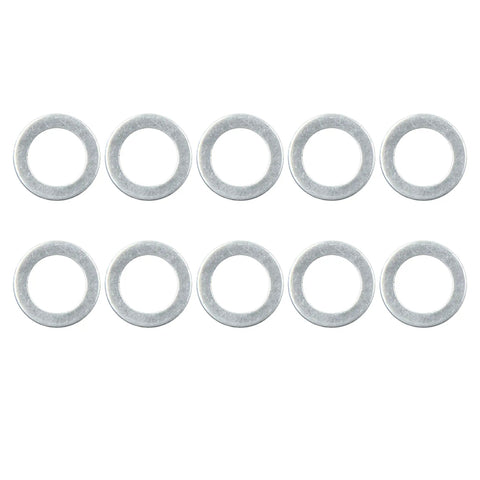10 Pack Universal Engine Oil Drain Plug Crush Washers And Gaskets, 12mm ID And 19.7mm OD, Great For Cars And Trucks, Leak Free Seal, Easy Fit For Oil Changes And Filter Replacements. silver aluminum washers, 10-piece set