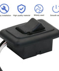 Heavy Duty 12V Dimmer Switch Toggle Universal Rv Marine Boat Led Halogen Lighting Badass Slick Black Finish, side view with wires.