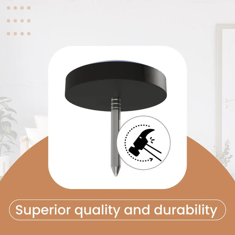 Close-up of 1-inch nail-on furniture glide for chairs and tables with nail fitting, part of 16 pack floor protectors, easy install.