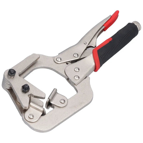 Heavy Duty Chrome Steel Welding Clamps With 270 Degree Rotating Jaws For Pipes 1-3 Inches featuring non slip grip handles.