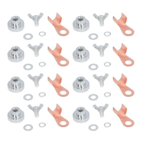 Heavy Duty 8Pcs Magnetic Welding Ground Clamps That Save You Time And Effort With Strong Grip For Faster Setup On Any DIY Or Pro Job Site: assorted aluminum and copper connectors.