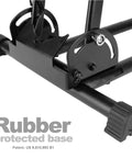 No Fuss Bike Floor Parking Rack Stand For Mountain Road And Fat Bikes Up To Five Inch Tires rubber protected base close-up