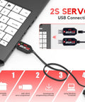 USB Servo Programmer Adapter Easy Peasy Setup Configurable Motor Controller With Windows Compatibility No Sweat Wiring For Rc Drone Hobby Rig connected to laptop.