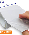 Heavy Duty Marine Grade Leak Stopping Tape, 15 Ft By 4 In, Waterproof Patch showing peel back of white tape roll
