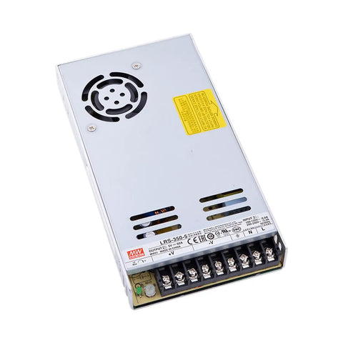 Rock Solid 350 Watt 5 Volt 60 Amp Single Output Industrial Dc Power Supply with metal casing and cooling vents.