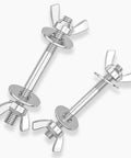 304 Stainless Steel Threaded Rod Connector Kit With Through-Bolt Set Wing Nuts And Oversized Washers M3x200 Two Sets close-up view