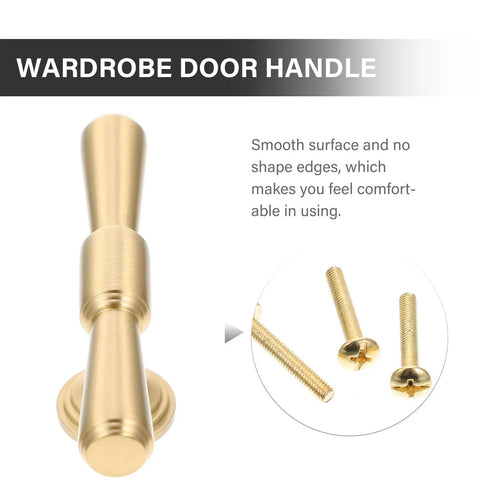 Brass Cabinet Handles 2 Pack T Bar Pulls Single Hole For Kitchen Drawers Wardrobe Cupboards And Doors Durable