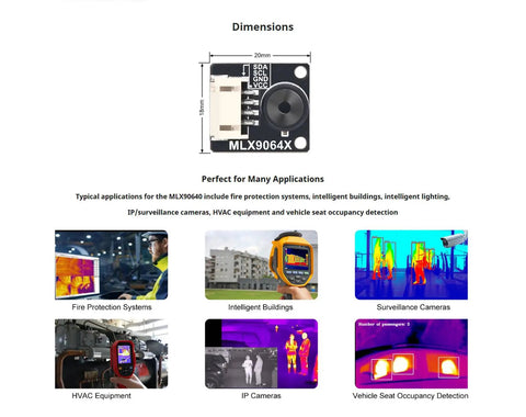 Plug And Play Thermal Imaging Camera Module With 32x24 IR Array, 110 Degree Field Of View, Low Power Under 23mA applications display