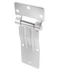 Beefy Heavy Duty Galvanized Iron Truck Door Hinge For Carriage And RV Doors, Silver Folding Hardware With 8.5mm Hole Diameter, Built To Last, Easy Install, Stable Performance For Trucks And Trailers, angled view